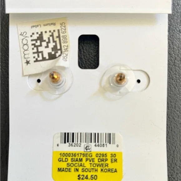 Macy's Charter Club Ruby Red and Gold Teardrop Earrings - Picture 2 of 3